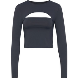 Sugarfree Γυναικείο Χειμερινό Crop Top Ανθρακί 24832222-202