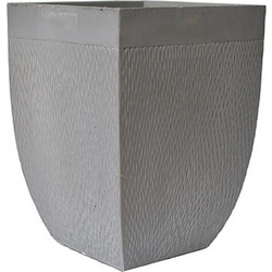 Plastona Γλάστρα Τετράγωνη Fiberclay Γκρι 29x29x40cm 00.03.34534