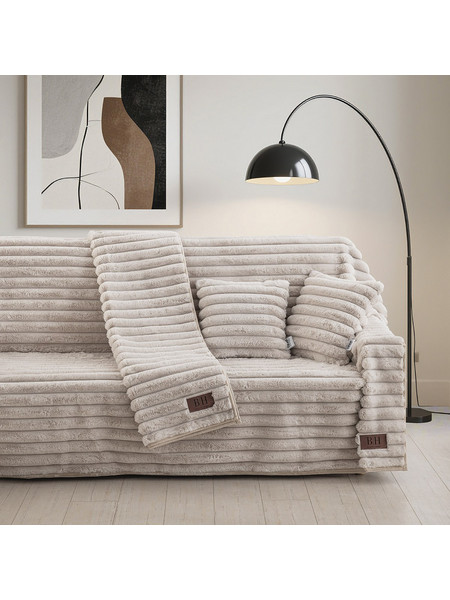 Beauty Home Ριχτάρι Τριθέσιου Καναπέ 180x300 Stripe Art 8725 Μπεζ