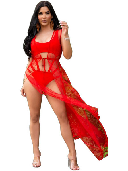 Kinksters Sexy Φόρεμα See Through Κόκκινο 4055171308817