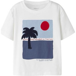Name It Παιδικό T-Shirt Κοντομάνικο Λευκό Μπλε 13256583