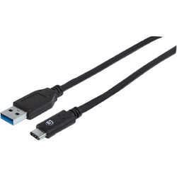 Manhattan ICOC MUSB312-CMAM10 Spiral USB-A to USB-C 1m Black
