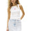 Tommy Jeans Γυναικείο Καλοκαιρινό Top Ριπ Λευκό DW0DW20920-YBL