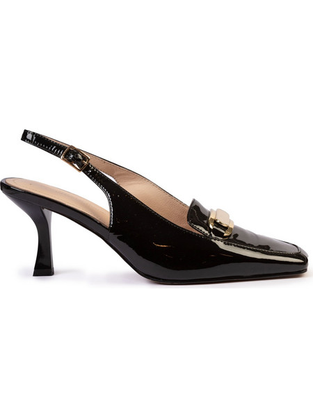 Versace 19V69 Γόβες Slingback Λουστρίνι με Λεπτό Χαμηλό Τακούνι Μαύρες AM4C225-832