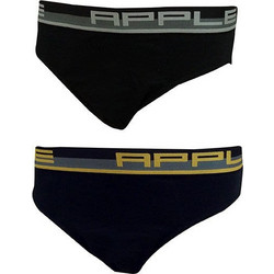 Apple Boxer Ανδρικά Σλιπ Βαμβακερά Μαύρα 2Pack AP212951