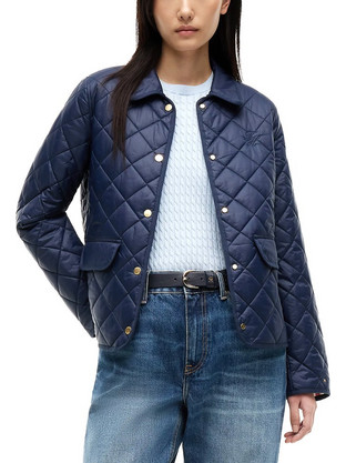 Tommy Hilfiger Γυναικείο Μπουφάν Καπιτονέ Μακρύ Navy Μπλε WW0WW50936-C1G