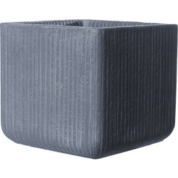 Supergreens Stripe L Γλάστρα Τετράγωνη Πήλινη Ανθρακί 37x37x32cm C-4170-8