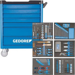 Gedore Τροχήλατος Εργαλειοφόρος Μεταλλικός με 7 Συρτάρια & 190 Εργαλεία WHL-L-TS-190