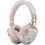 Guess 4G Metal Script Logo ENC Ασύρματα Bluetooth Ακουστικά Over Ear με Noise Cancelling Ασημί Ροζ