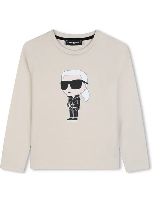 Karl Lagerfeld Παιδικό T-Shirt Μακρυμάνικο Μπεζ Z31369-184