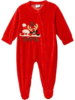 Funky My First Christmas Φορμάκι Μακρυμάνικo για Αγόρι Βελουτέ Κόκκινο 227-050119-1