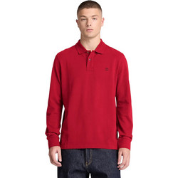Timberland Ανδρική Μπλούζα Polo Μακρυμάνικη Κόκκινη TBC0YHBEAI7