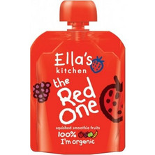 Ella's Kitchen The Red One Βιολογικό Βρεφικό Ρόφημα Πολτός Φρούτων με Βατόμουρο, Φράουλα, Μήλο & Μπανάνα 6m+ Χωρίς Λακτόζη & Ζάχαρη 90gr