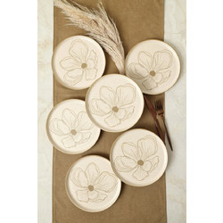 Stewe Home Nordic Σετ Πιάτα Φαγητού Κεραμικά Μπεζ 6τμχ STE-004078-P4078