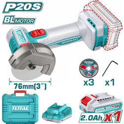 Total TAGLI207625E Γωνιακός Τροχός Μπαταρίας 20V 76mm 1x2Ah