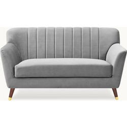 Ravenna Noelle Τετραθέσιος Καναπές Βελούδινος Γκρι 145x80x82cm