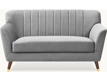 Ravenna Noelle Τετραθέσιος Καναπές Βελούδινος Γκρι 145x80x82cm