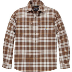 Carhartt Ανδρικό Πουκάμισο Βαμβακερό Καρό Μακρυμάνικο Κανονική Γραμμή Καφέ 107010-BRNSREG