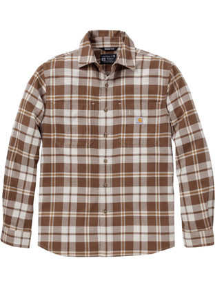 Carhartt Ανδρικό Πουκάμισο Βαμβακερό Καρό Μακρυμάνικο Κανονική Γραμμή Καφέ 107010-BRNSREG