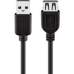 Goobay 93600 Καλώδιο USB-A Male 2.0 to USB-A Female 3m Black