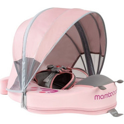 Mambobaby Βρεφικό Σωσίβιο Swimtrainer 48cm με Σκίαστρο για 3 Μηνών έως 2 Ετών Ροζ EM15-4