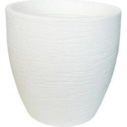 Plastona Nemesis Rock Γλάστρα Στρογγυλή Πλαστική Λευκή 60x60cm 030.NEMESIS60WH