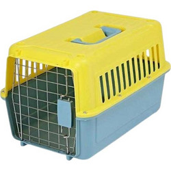 Tradesor Κλουβί Μεταφοράς Σκύλου 44x30x28cm Κίτρινο Γαλάζιο 574065