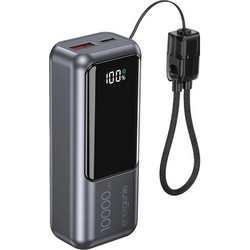 Energenie Compact Power Bank 10000mAh 20W με Θύρα USB-A & Θύρα USB-C Quick Charge 3.0 Grey