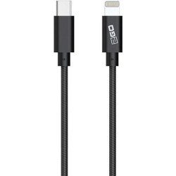 2GO 797162 Braided USB-C to Lightning Cable 1m Black