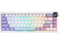 Ajazz ΑΚ650 Ασύρματο Μηχανικό Gaming Πληκτρολόγιο 65% με Ajazz Dream Διακόπτες RGB White Purple