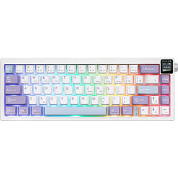 Ajazz ΑΚ650 Ασύρματο Μηχανικό Gaming Πληκτρολόγιο 65% με Ajazz Dream Διακόπτες RGB White Purple