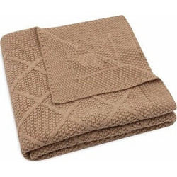 Jollein Check Knit Κουβέρτα Αγκαλιάς Πλεκτή 75x100 Καφέ