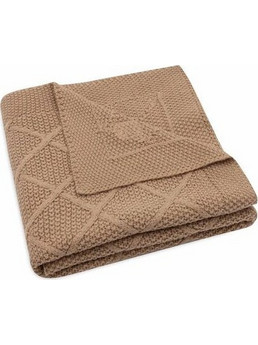 Jollein Check Knit Κουβέρτα Αγκαλιάς Πλεκτή 75x100 Καφέ