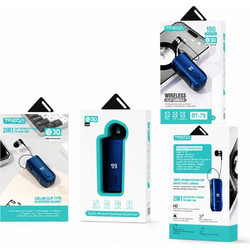 Treqa BT-79 Ακουστικό Bluetooth In Ear Πέτου Blue