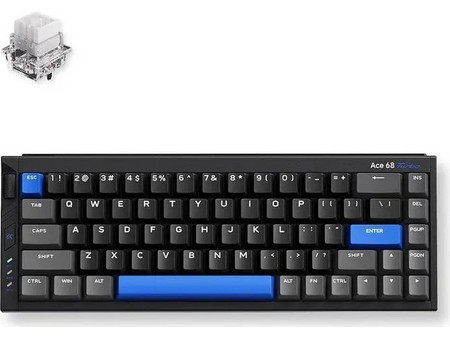 Mchose Ace 68 Turbo Ασύρματο Μηχανικό Gaming Πληκτρολόγιο 65% με Mount Tai Magnetic Διακόπτες RGB Black Blue