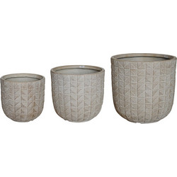 Pakoworld Kallena Σετ Κασπώ Δαπέδου Γκρι Μπεζ 44.5x43.5cm 3τμχ 397-000007