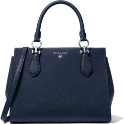 Michael Kors Γυναικεία Τσάντα Χειρός Δερμάτινη Navy Μπλε 35F5S6AS2L-NAV