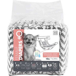 M-Pets Πάνες Βρακάκια για Θηλυκό Σκύλο με Αυτοκόλλητα XS 1-2.5kg 20-40cm 10τμχ