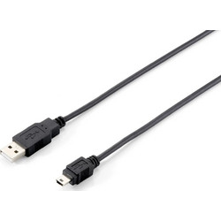 Equip 128521 Καλώδιο USB-A Male 2.0 to USB-A Mini Male 1.8m Black