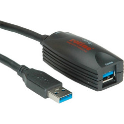 Roline 12.04.1096 Καλώδιο USB-A Male 3.2 to USB-A Female 5m Black