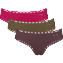 Sloggi Go Crush Βαμβακερά Γυναικεία Slip με Δαντέλα 3Pack 10219671-M023