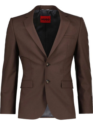 Hugo Boss Χειμερινό Ανδρικό Σακάκι Υφασμάτινο με Κανονική Εφαρμογή Καφέ 50544517-903