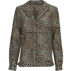 Ikks Μακρυμάνικο Γυναικείο Πουκάμισο Animal Print Μπεζ BX12075-65
