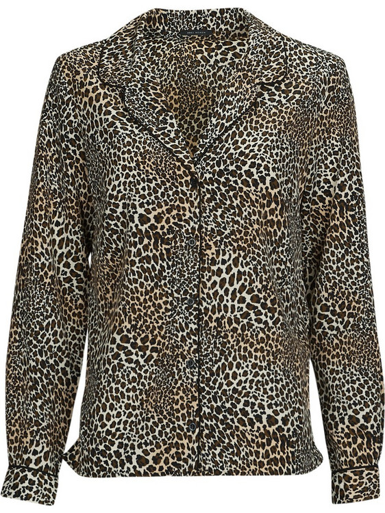 Ikks Μακρυμάνικο Γυναικείο Πουκάμισο Animal Print Μπεζ BX12075-65