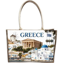 Tradesor Greece Υφασμάτινη Τσάντα Θαλάσσης Ώμου Λευκή 25x36cm 871898