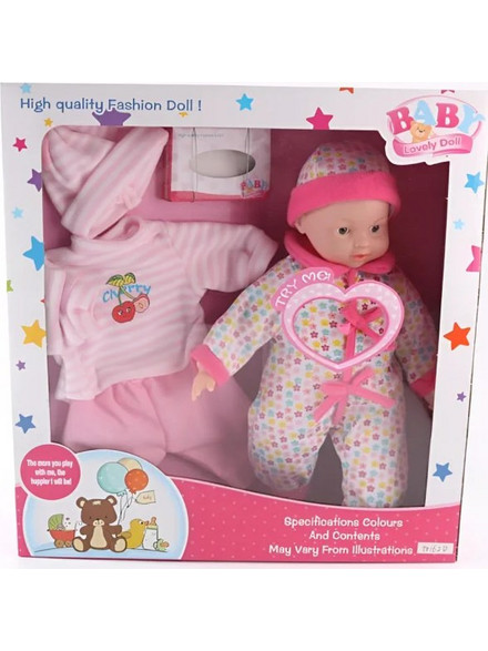 Baby LovelyΚούκλα Μωρό με Σετ Ρούχων