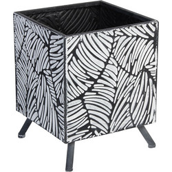 Keskor Κασπώ Μεταλλικό με Πόδια Μαύρο Λευκό 20x20x26cm 93584-3