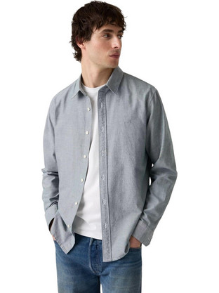 Levi's Ανδρικό Πουκάμισο Τζιν Μακρυμάνικο Κανονική Γραμμή Overshirt Γκρι 0085A-0010