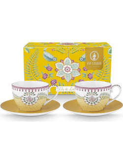 Pip Studio Lily & Lotus Κούπα Πορσελάνης Κίτρινη 300ml