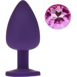 Guilty Toys Silicone Large Πρωκτική Σφήνα Diamond Plug 9cm Μωβ Ροζ